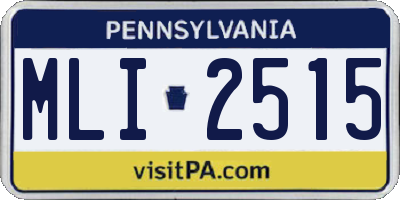 PA license plate MLI2515