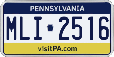 PA license plate MLI2516