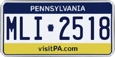 PA license plate MLI2518