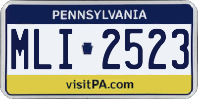 PA license plate MLI2523