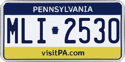 PA license plate MLI2530