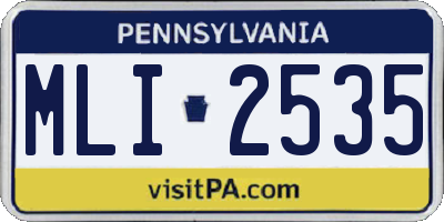 PA license plate MLI2535