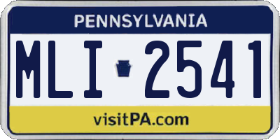 PA license plate MLI2541