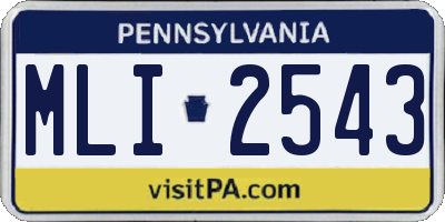PA license plate MLI2543