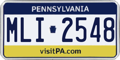 PA license plate MLI2548