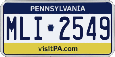 PA license plate MLI2549