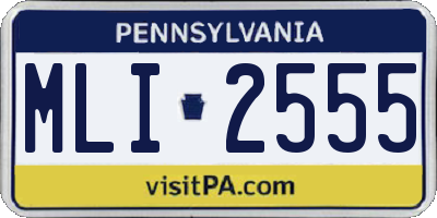 PA license plate MLI2555