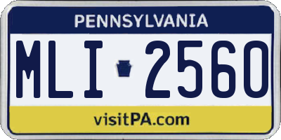 PA license plate MLI2560