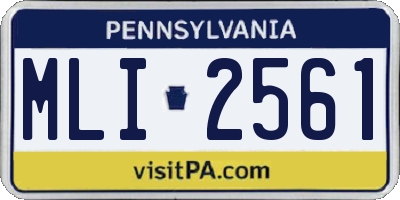 PA license plate MLI2561