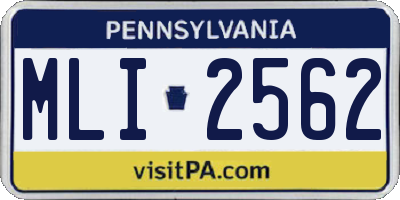 PA license plate MLI2562