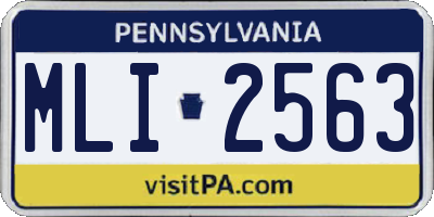 PA license plate MLI2563