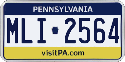 PA license plate MLI2564
