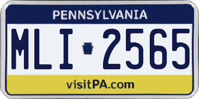 PA license plate MLI2565