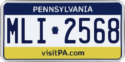 PA license plate MLI2568