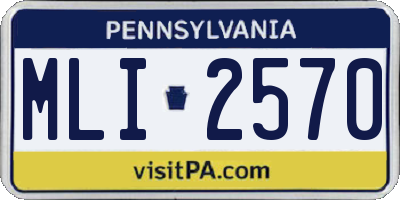 PA license plate MLI2570
