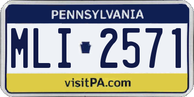 PA license plate MLI2571