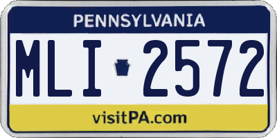 PA license plate MLI2572