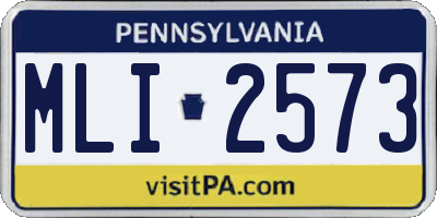 PA license plate MLI2573