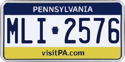 PA license plate MLI2576