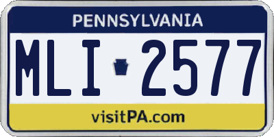 PA license plate MLI2577