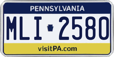 PA license plate MLI2580