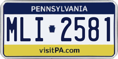 PA license plate MLI2581