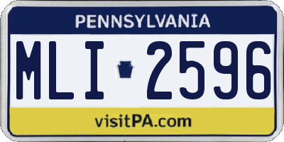 PA license plate MLI2596