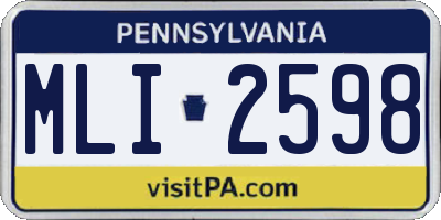 PA license plate MLI2598