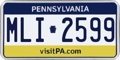 PA license plate MLI2599