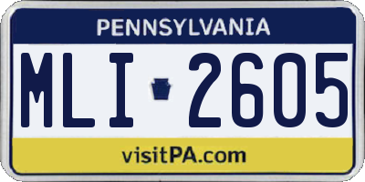 PA license plate MLI2605