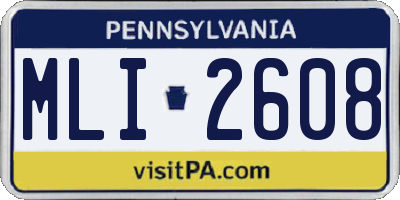 PA license plate MLI2608