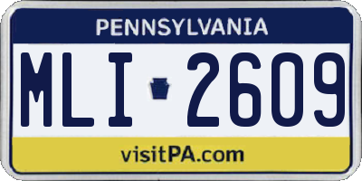 PA license plate MLI2609