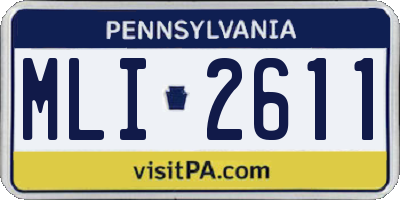 PA license plate MLI2611