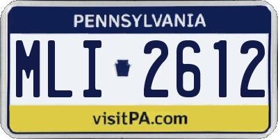 PA license plate MLI2612