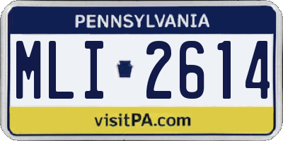 PA license plate MLI2614