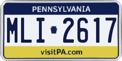 PA license plate MLI2617