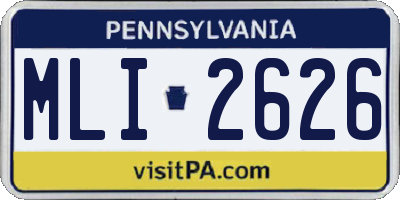 PA license plate MLI2626