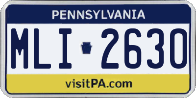 PA license plate MLI2630