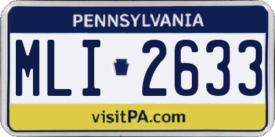 PA license plate MLI2633