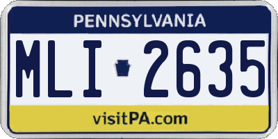 PA license plate MLI2635