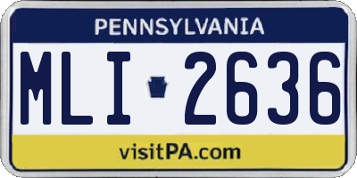PA license plate MLI2636