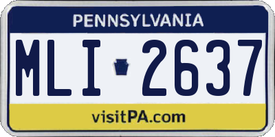 PA license plate MLI2637