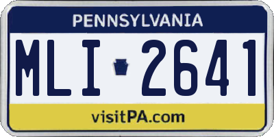 PA license plate MLI2641