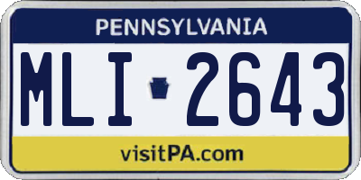 PA license plate MLI2643