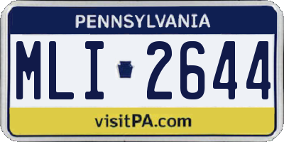 PA license plate MLI2644