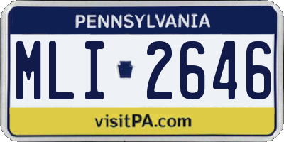 PA license plate MLI2646