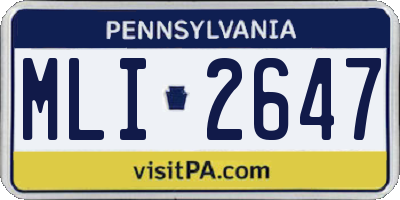 PA license plate MLI2647