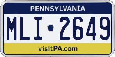 PA license plate MLI2649