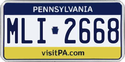 PA license plate MLI2668