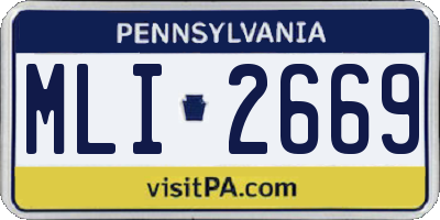 PA license plate MLI2669